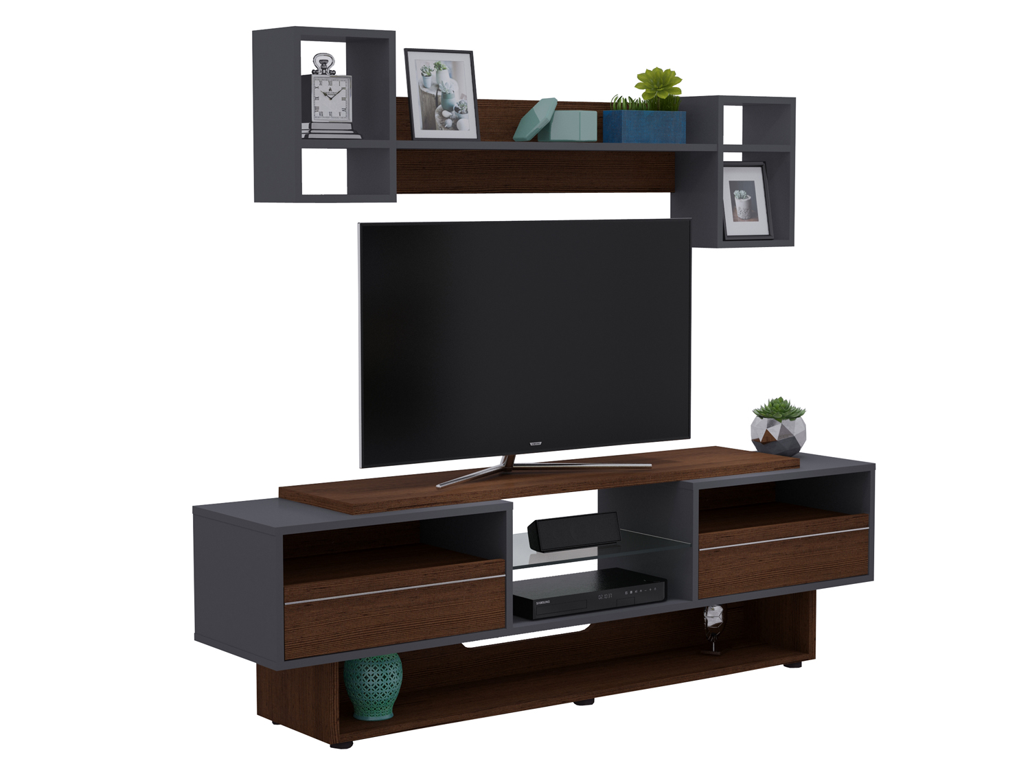 Buy Strata Tv Unit With Wall Shelf @40% OFF India, Best TV Cabinet