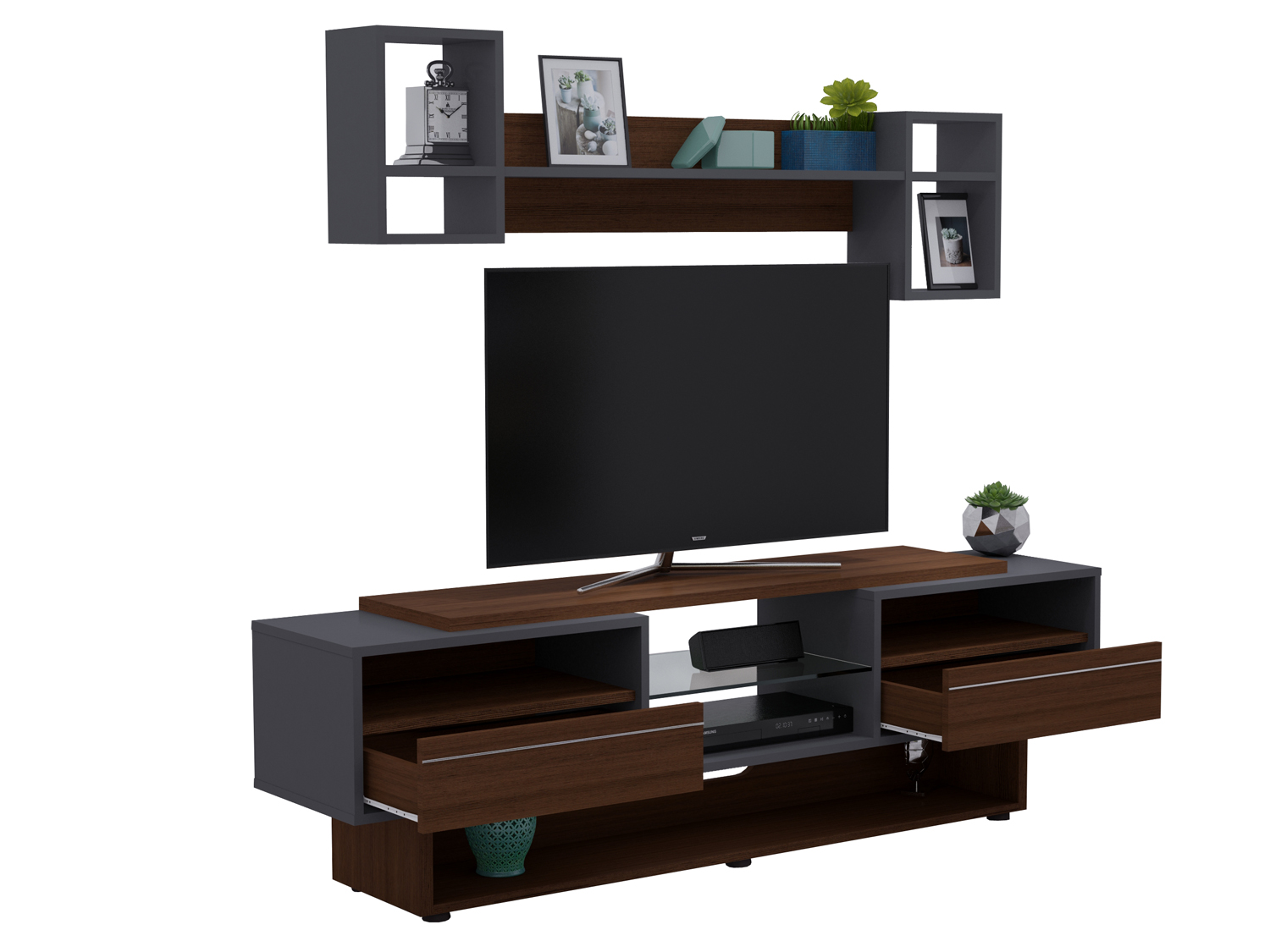 Buy Strata Tv Unit With Wall Shelf @40% OFF India, Best TV Cabinet