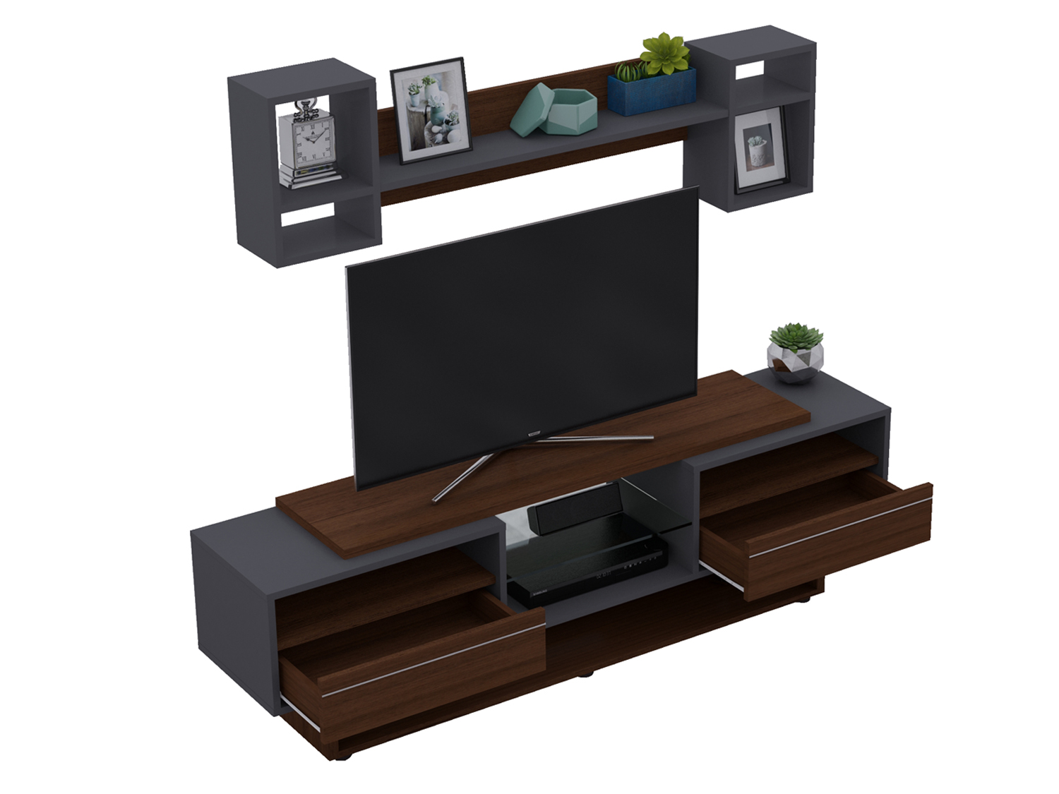 Buy Strata Tv Unit With Wall Shelf @40% OFF India, Best TV Cabinet