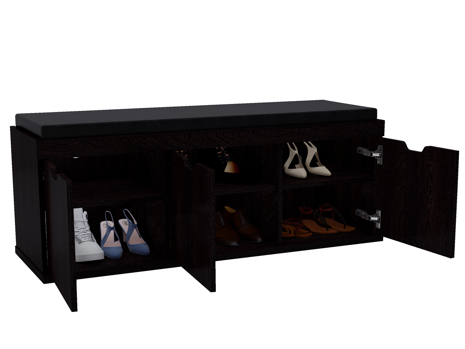 3 Door Shoe Rack With Seat