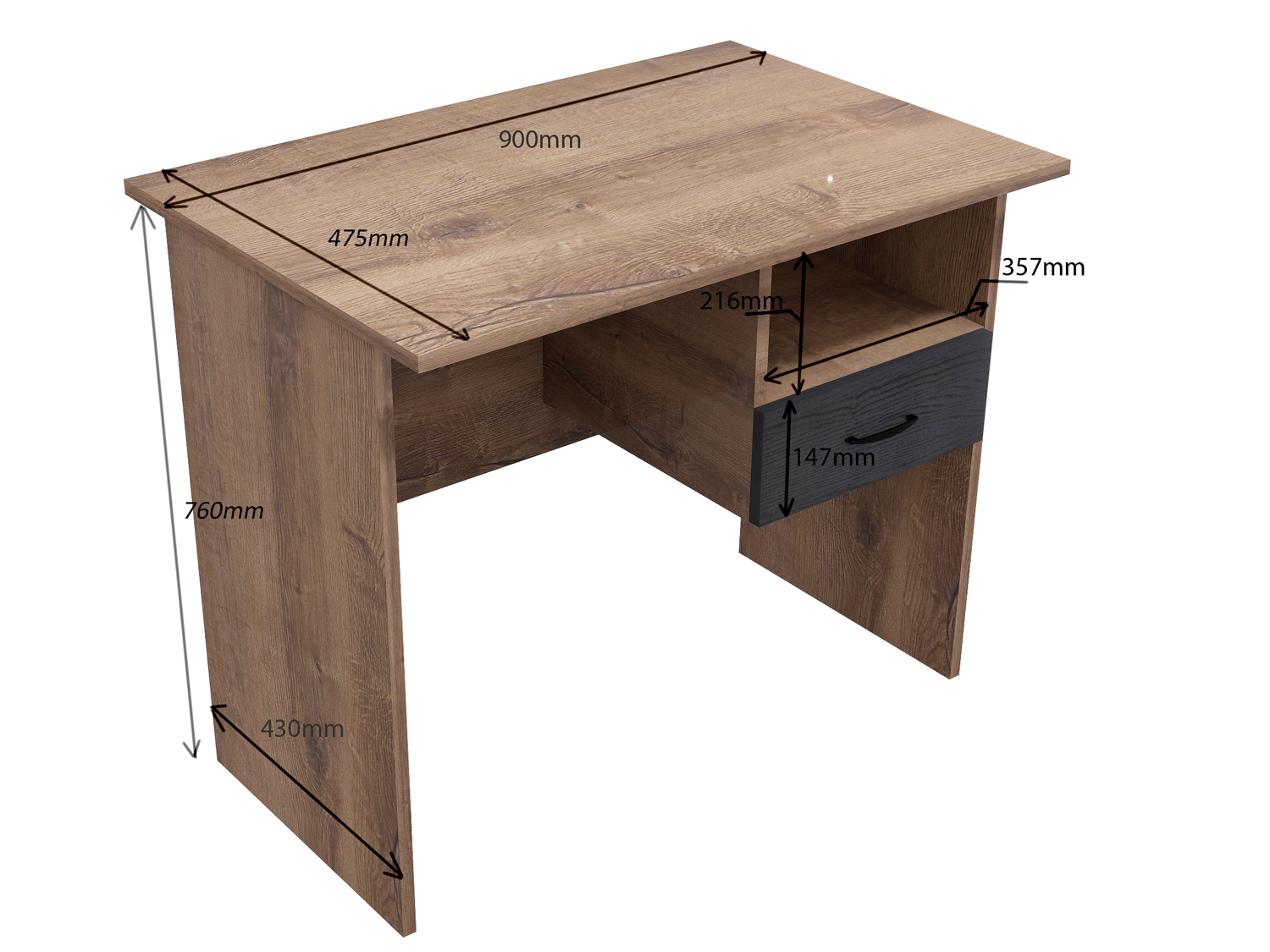 Size of a discount study table